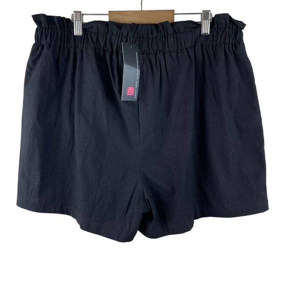 NEW KANCY‎ KOLE Womens Casual Shorts Size 2XL Elastic Waist Comfy Pull on Black - Picture 2 of 12